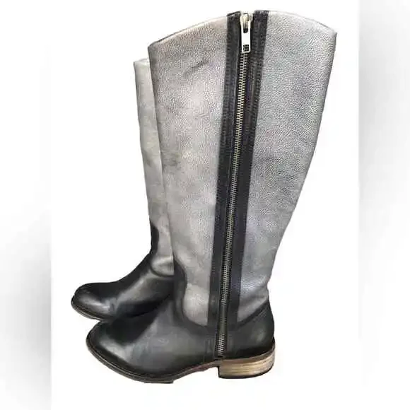 Lucchese Tall Riding Boots color block zip up Coastal Cowboy sz 6 Style 4246 01 - Picture 4 of 10